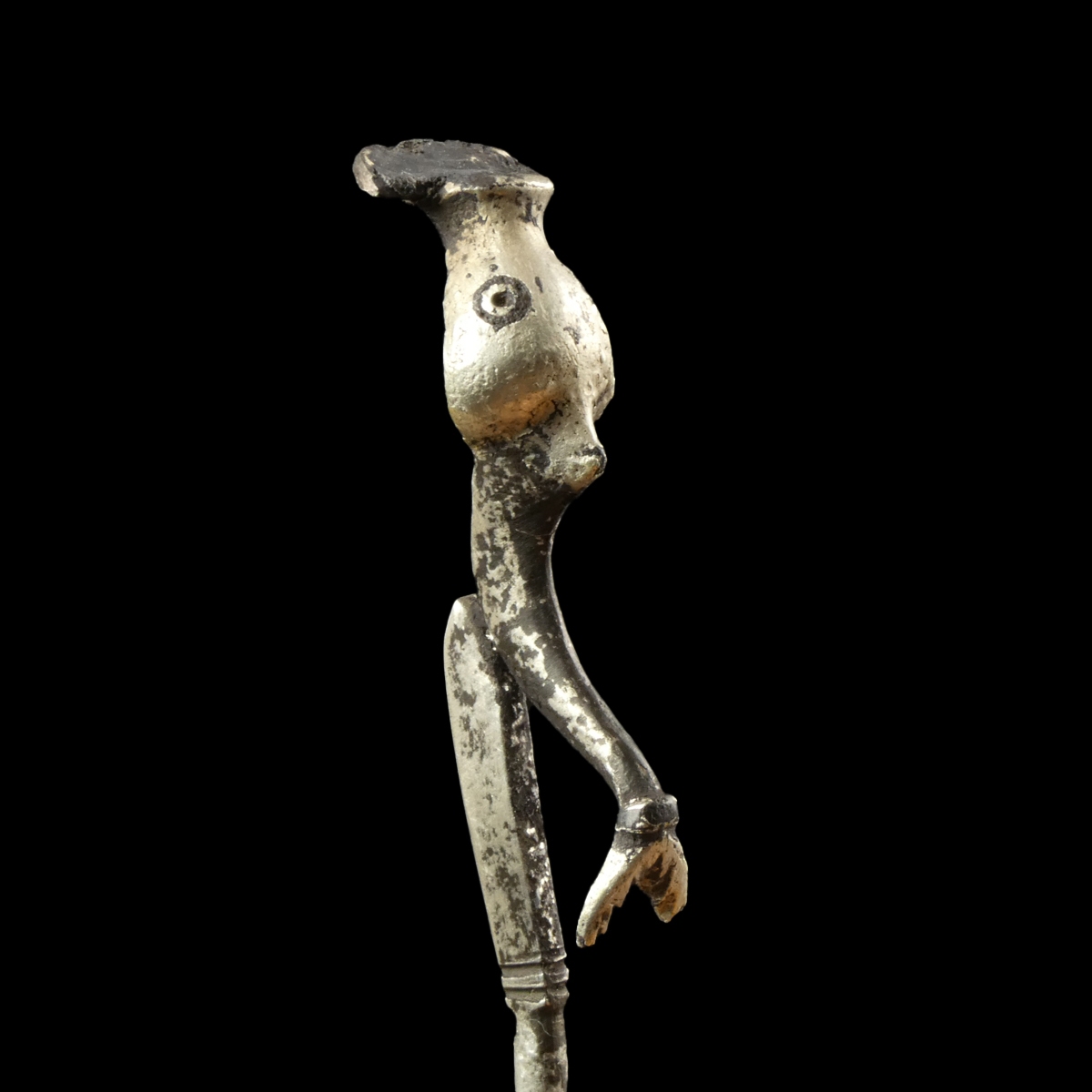 Ancient Roman silver hairpin with Dolphin