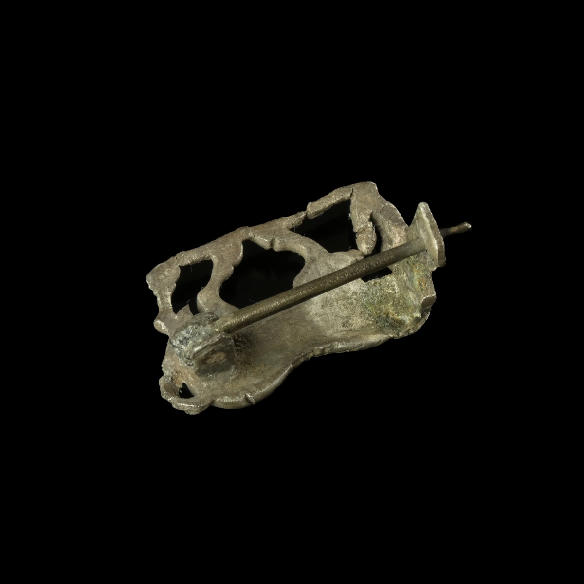 Ancient Roman silver horse fibula