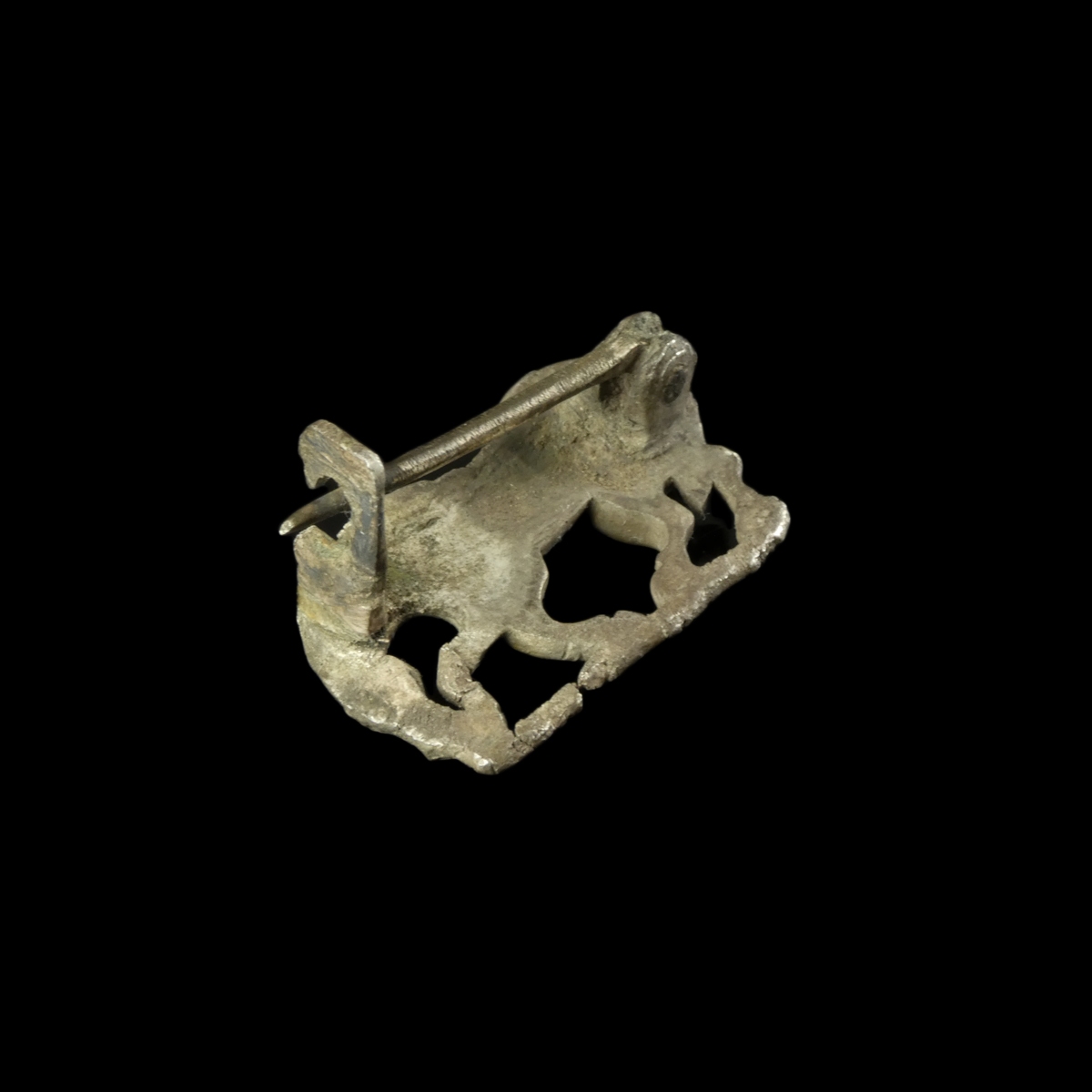 Ancient Roman silver horse fibula