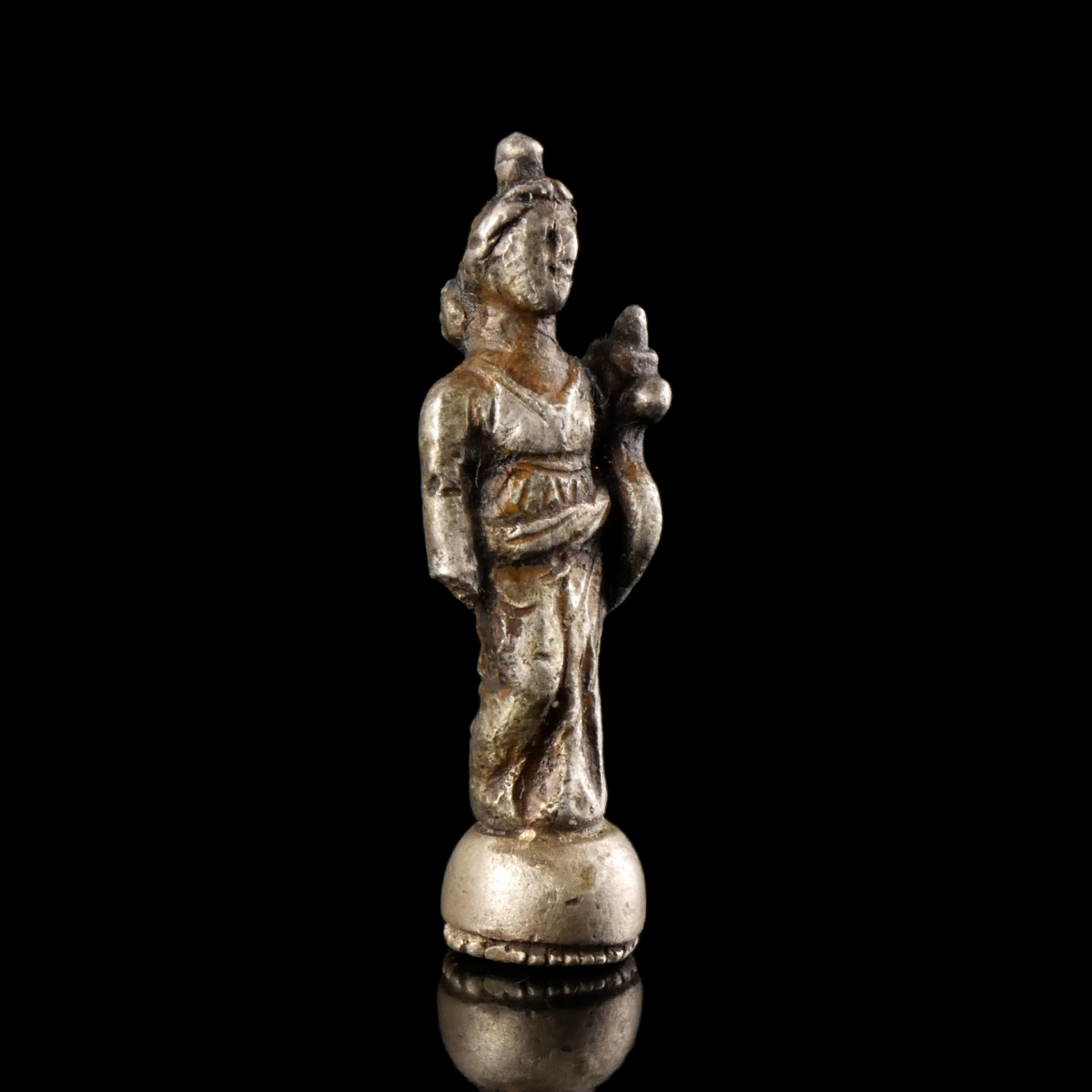 Ancient Roman silver Isis / Fortuna statuette
