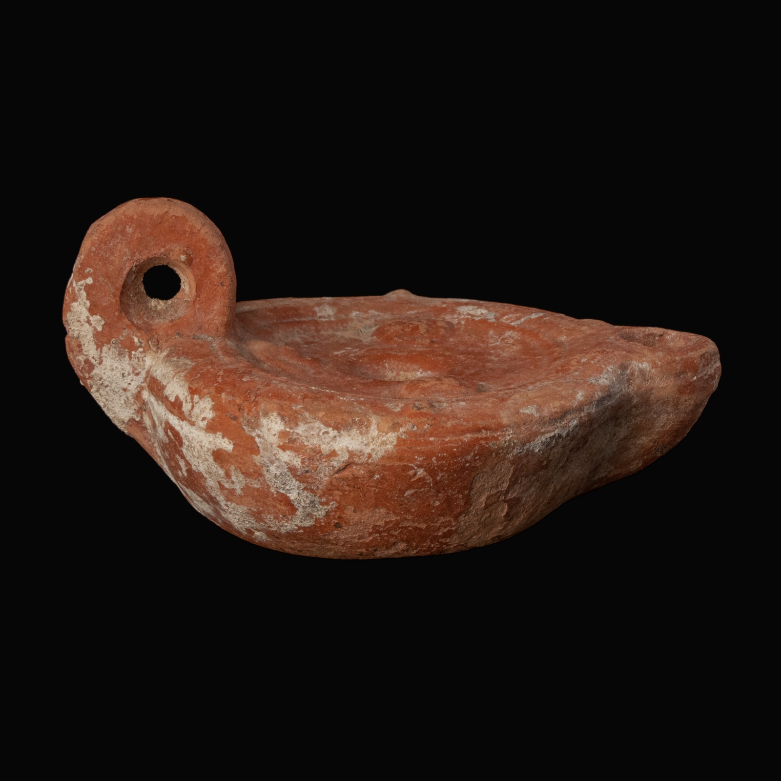 Ancient Roman Terracota Oil Lamp with Theatre Masks