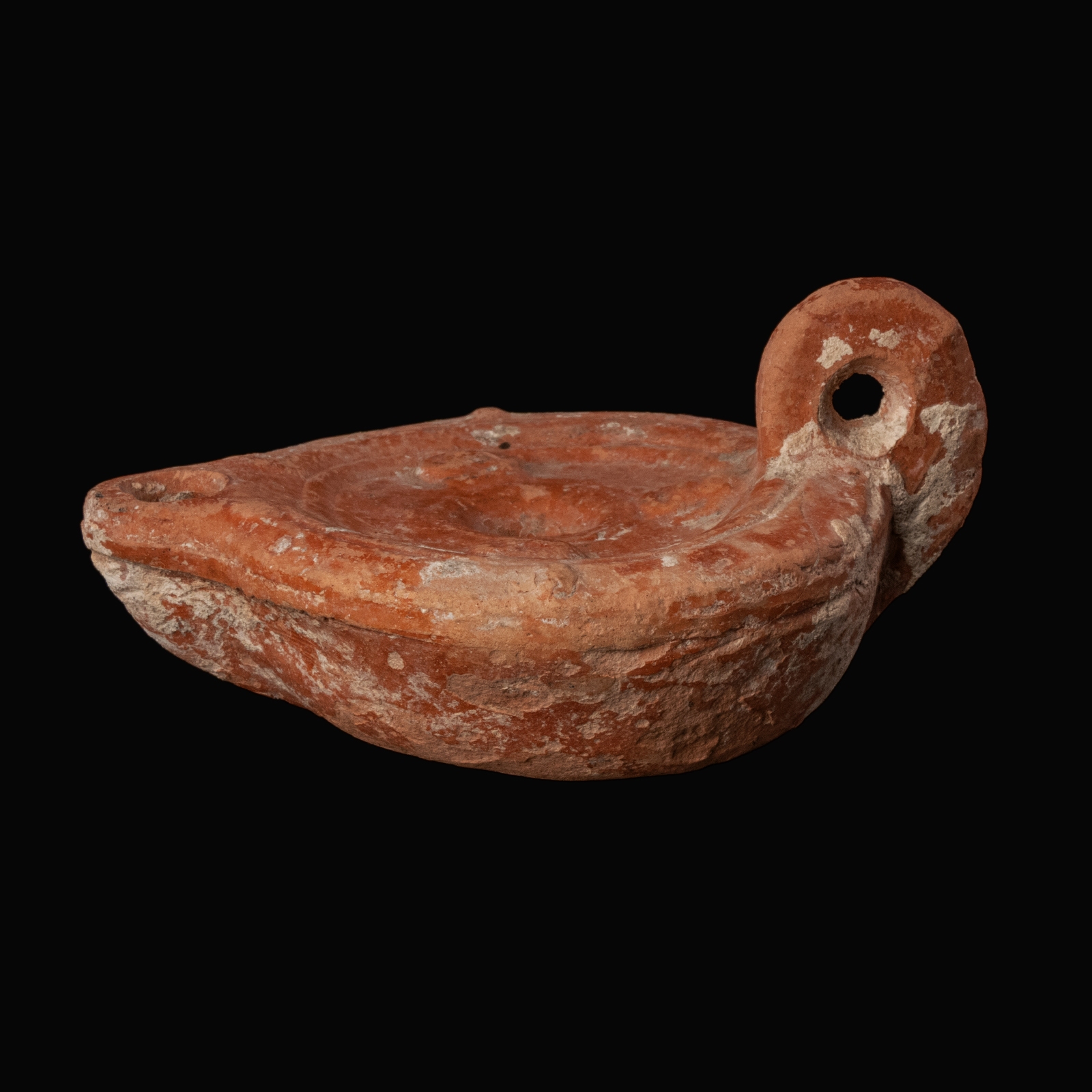 Ancient Roman Terracota Oil Lamp with Theatre Masks