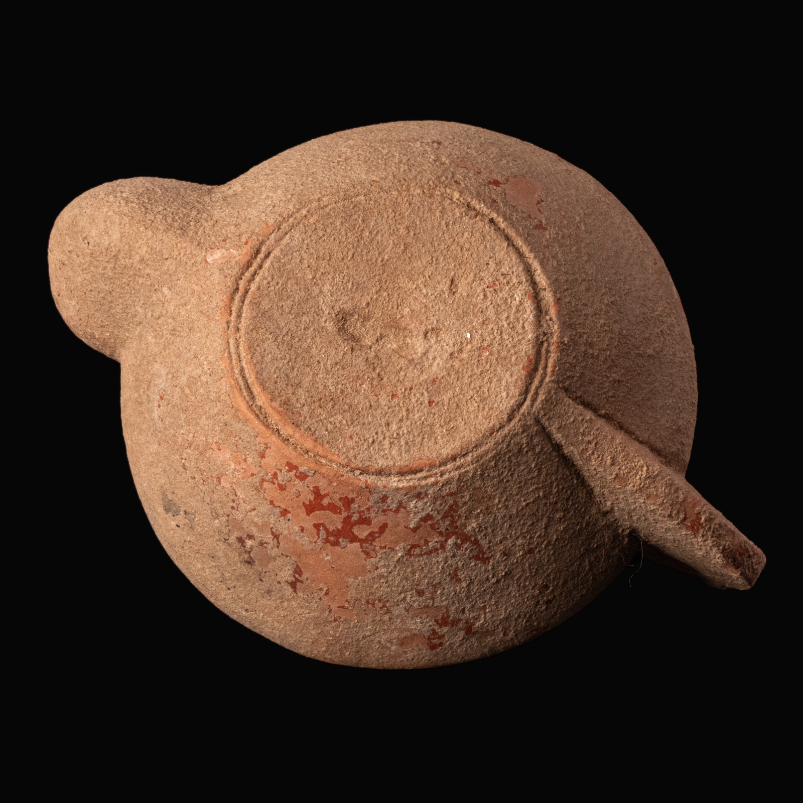 Ancient Roman Terracotta Oil Lamp with Dolphins