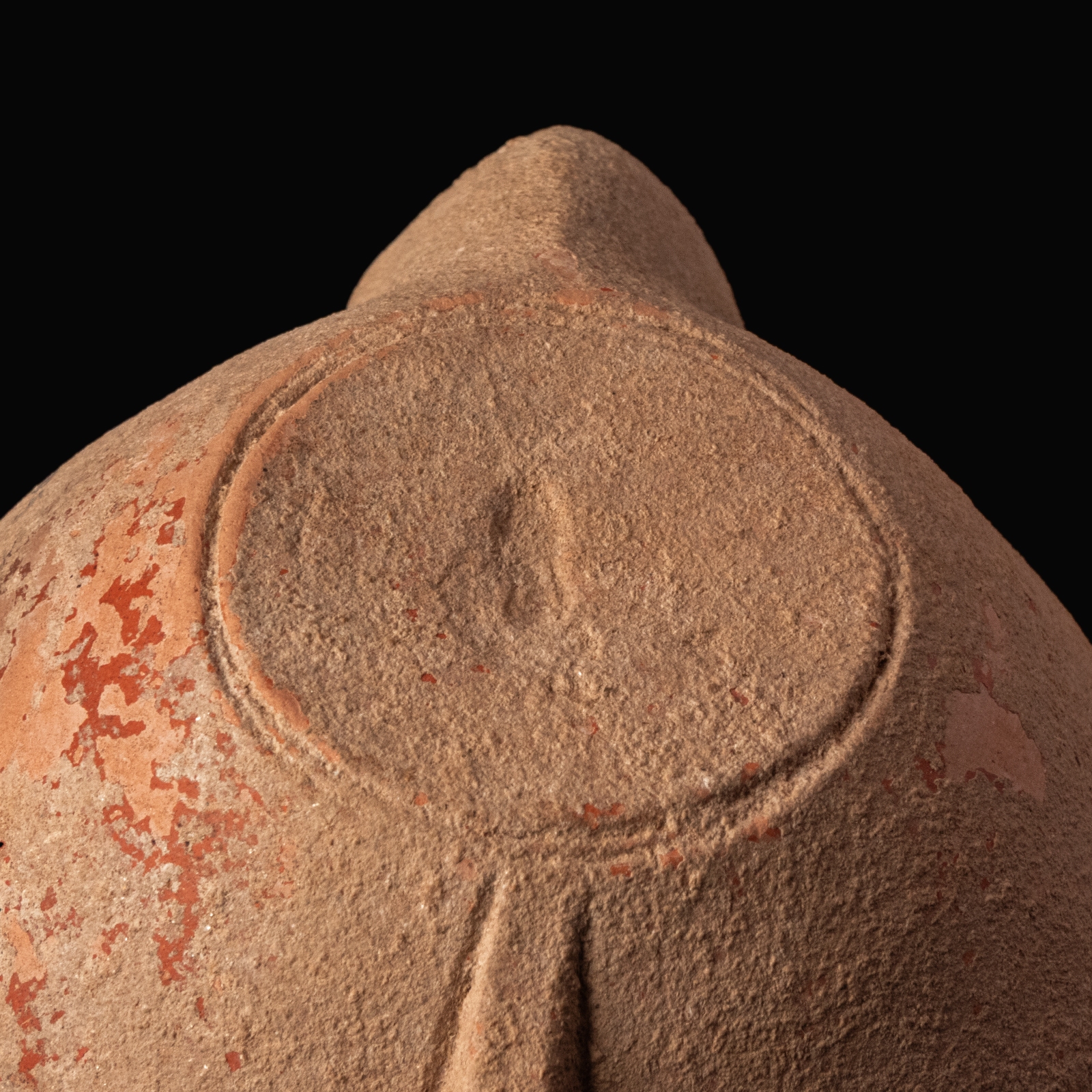 Ancient Roman Terracotta Oil Lamp with Dolphins