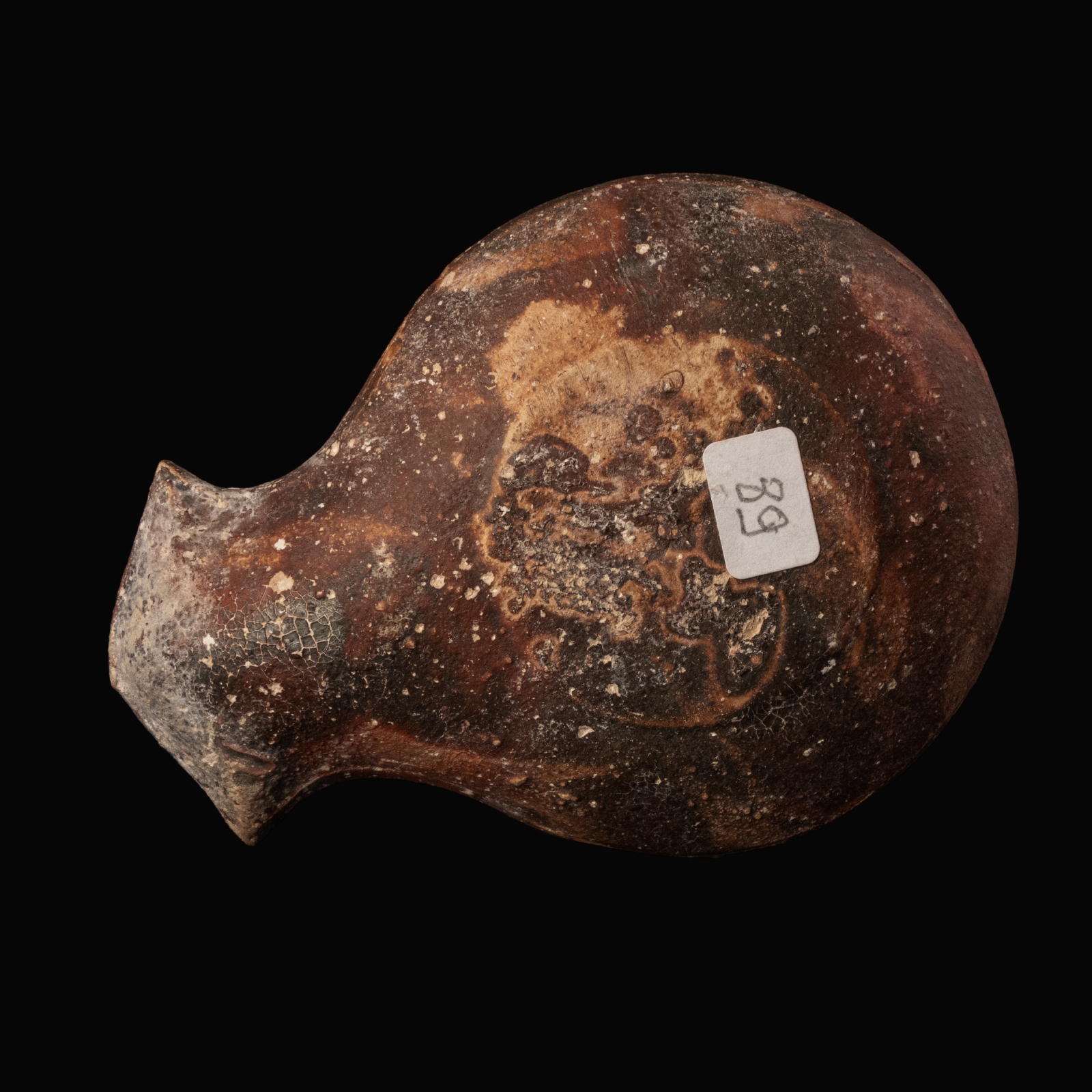 Ancient Roman Terracotta Oil Lamp with Garland