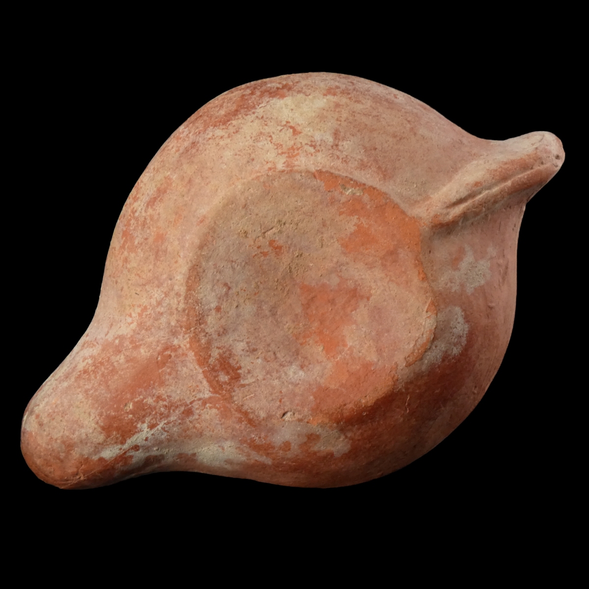 Ancient Roman terracotta oil lamp with warrior