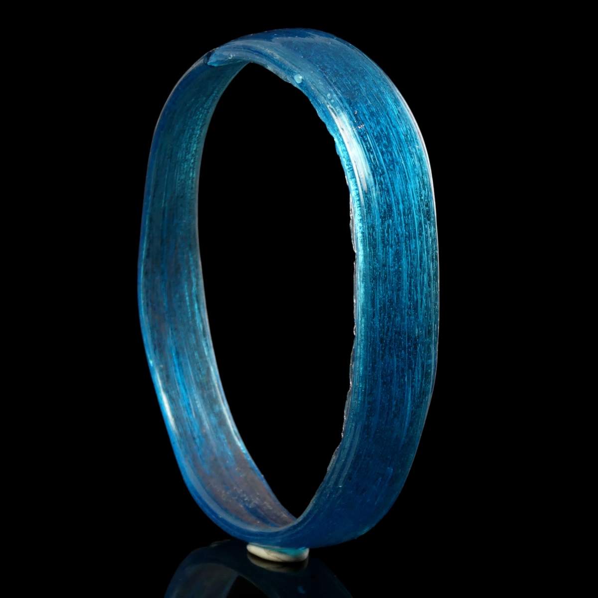 Ancient Roman Translucent Turquoise Glass Bangle / Bracelet