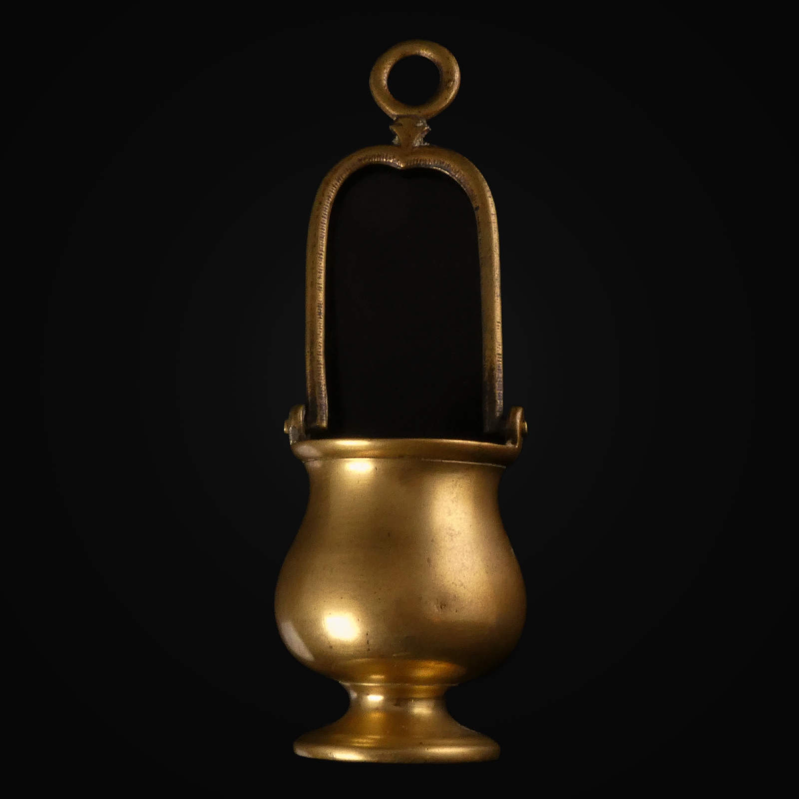 Antique brass Holy Water Vessel with swing handle