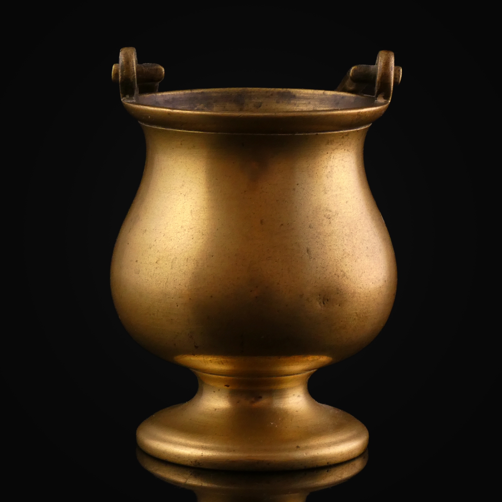 Antique brass Holy Water Vessel with swing handle