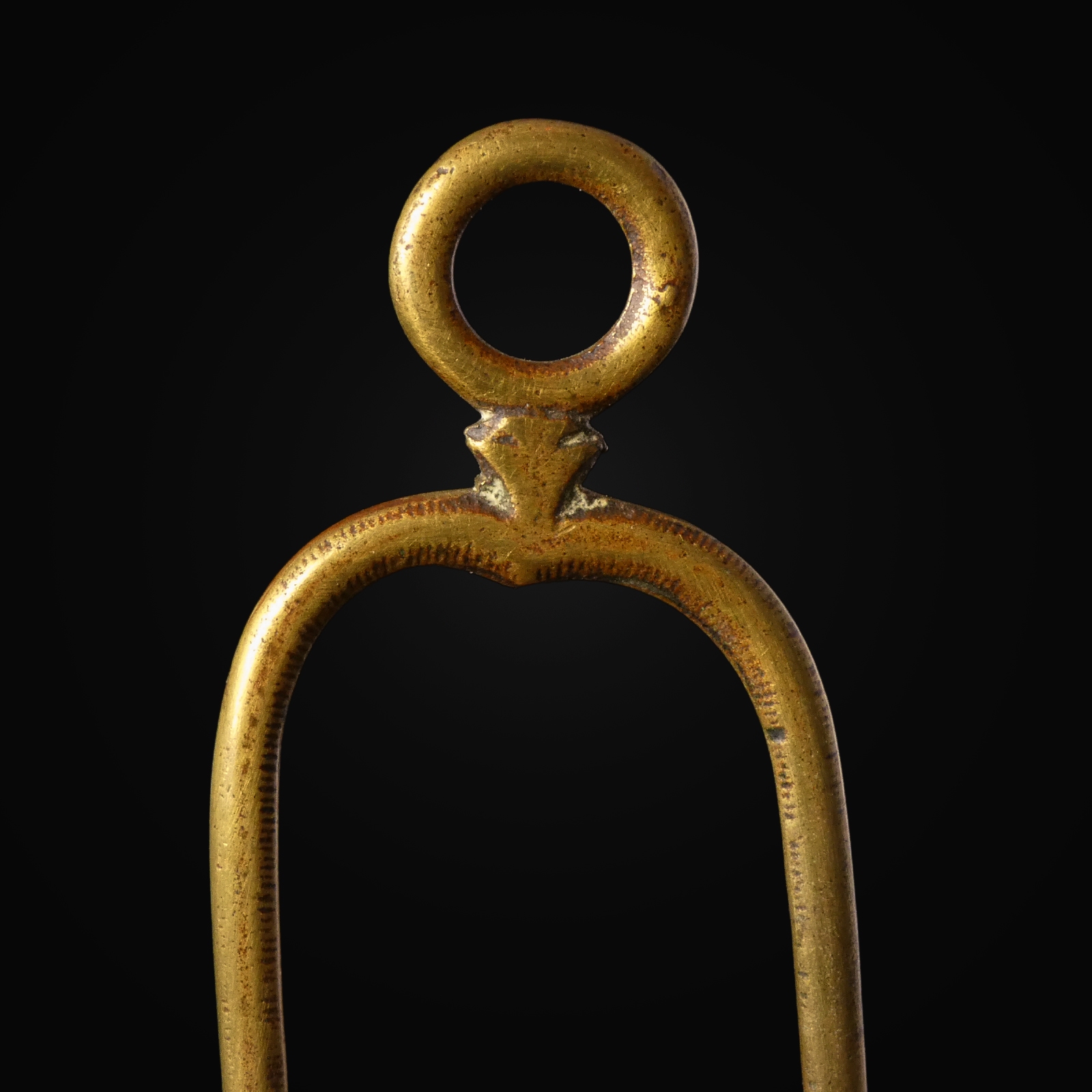 Antique brass Holy Water Vessel with swing handle