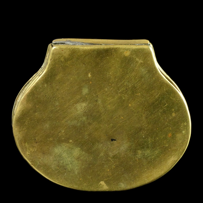 Antique brass tobacco or snuffbox with double-headed Eagle