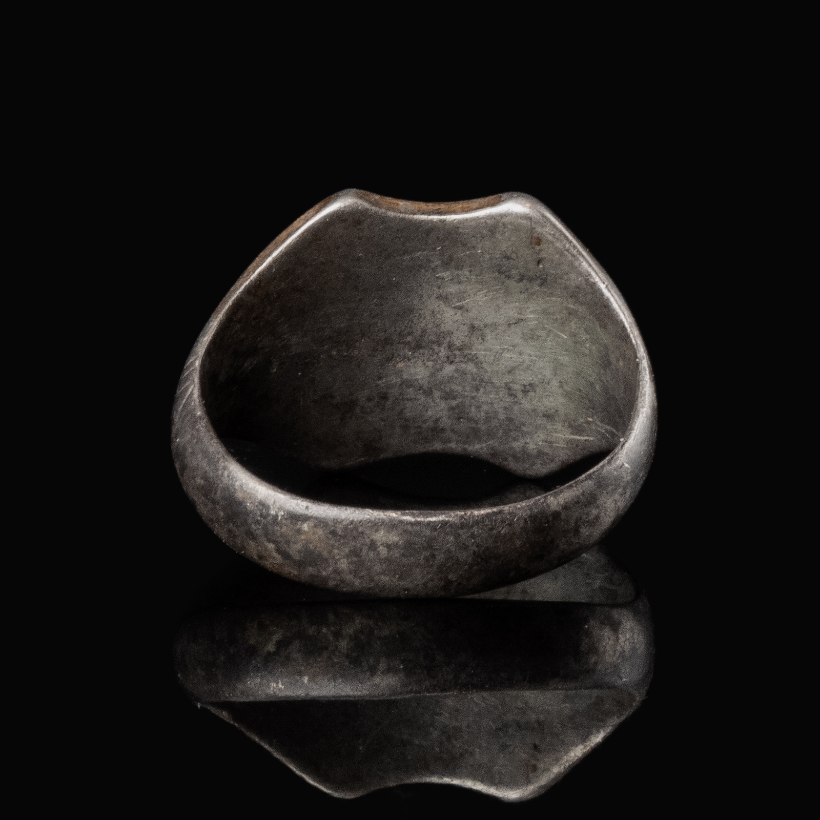 Antique silver Signet Ring with crowned initials