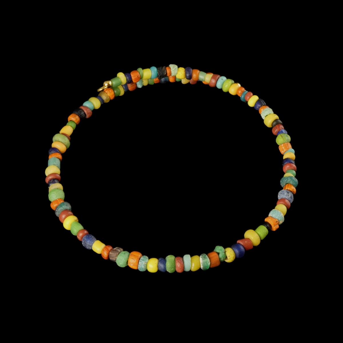 Bracelet with Ancient Roman Multicoloured Glass Beads - Flexible Design
