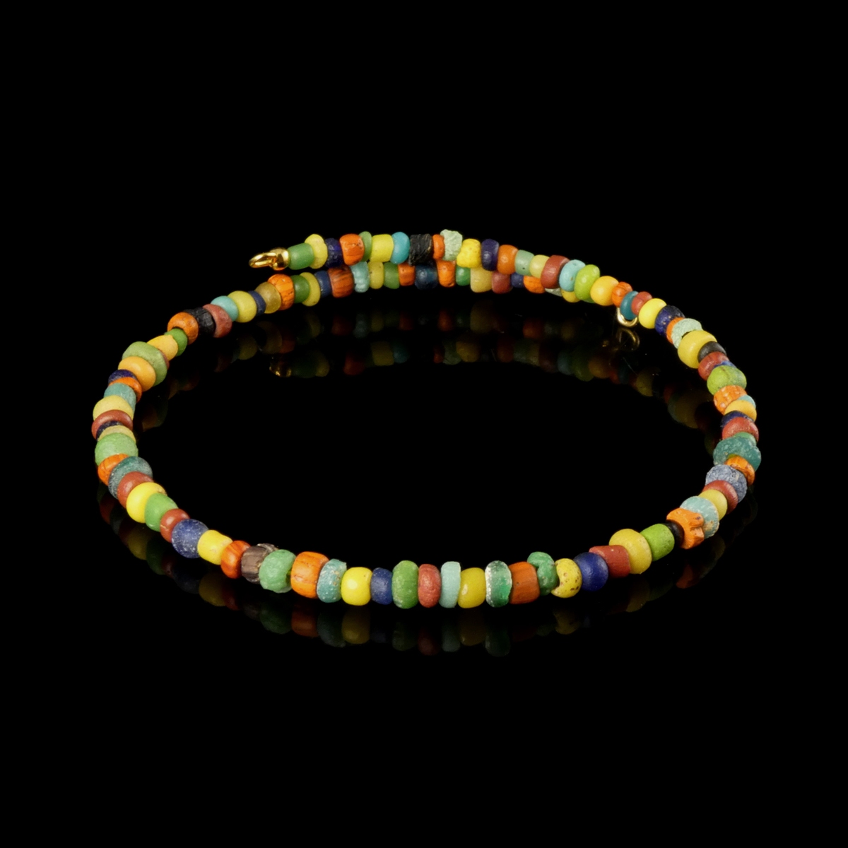Bracelet with Roman Multicoloured Glass Beads - Flexible Design