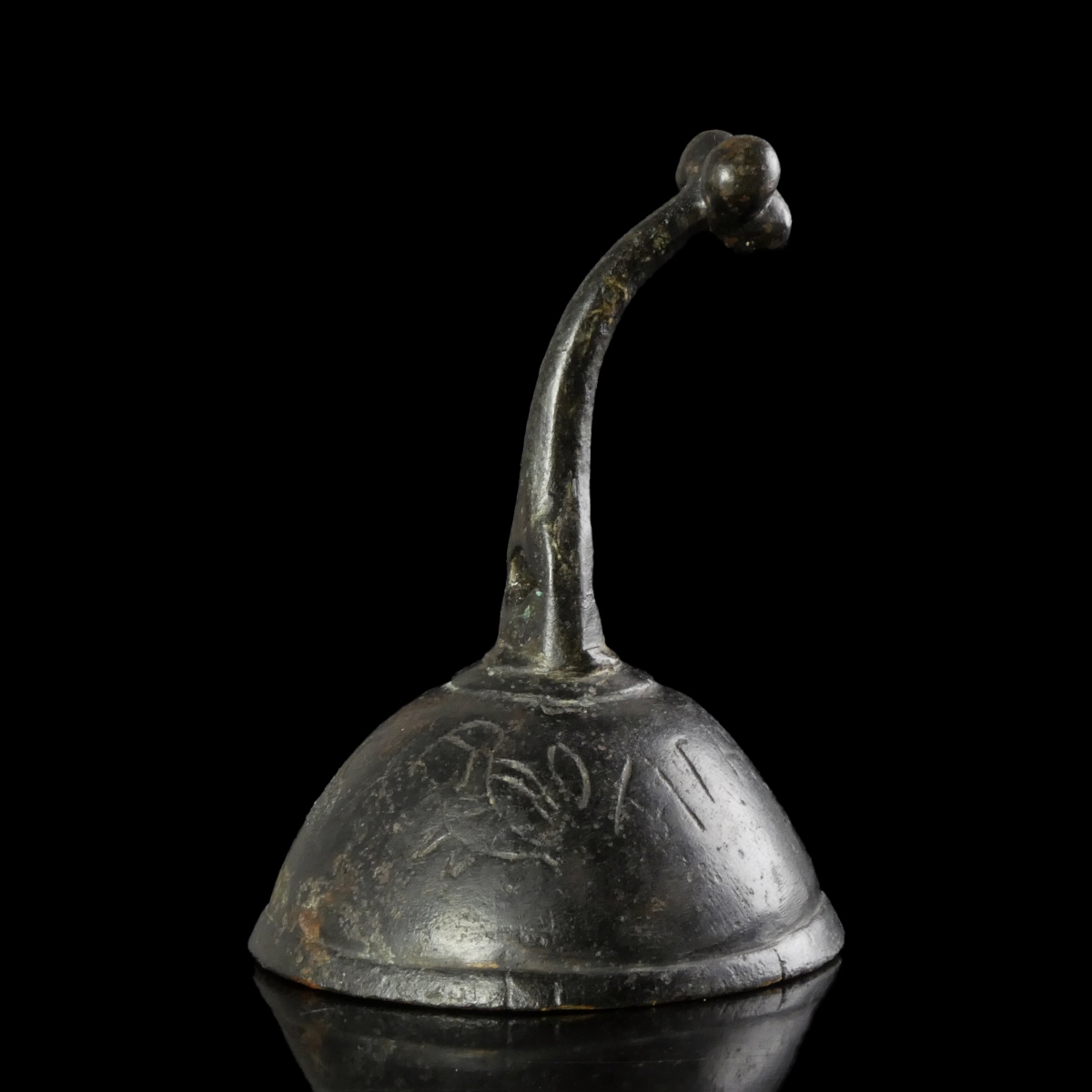 Byzantine bronze bell with inscription Holy Blasius