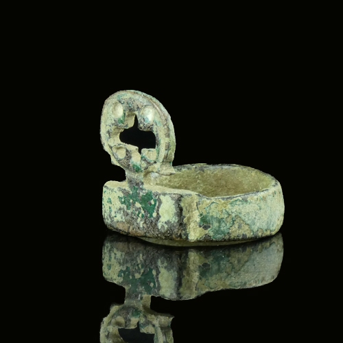 Byzantine Bronze Ring with Cross