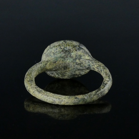 Byzantine bronze ring with monogram and cross