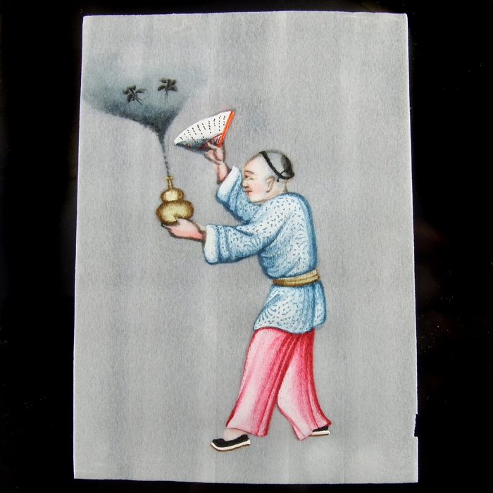 China, collection of 10 Chinese gouaches on rice paper
