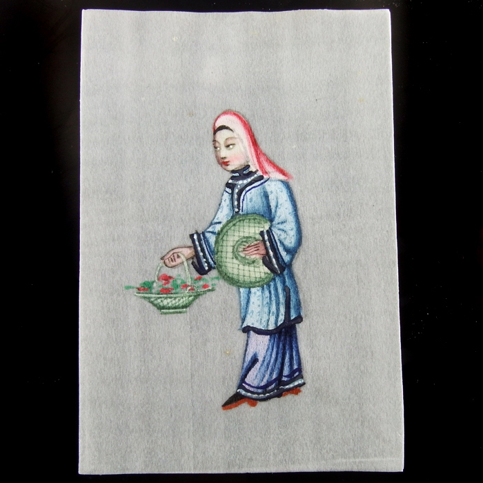 China, collection of 10 Chinese gouaches on rice paper