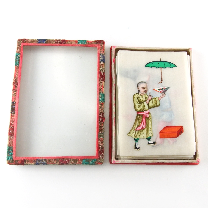 China, Collection of Ten Qing-Dynasty Gouache Paintings on Pith Paper