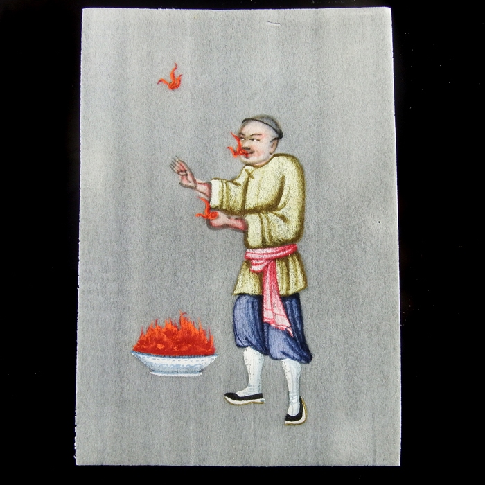 China, Collection of Ten Qing-Dynasty Gouache Paintings on Pith Paper
