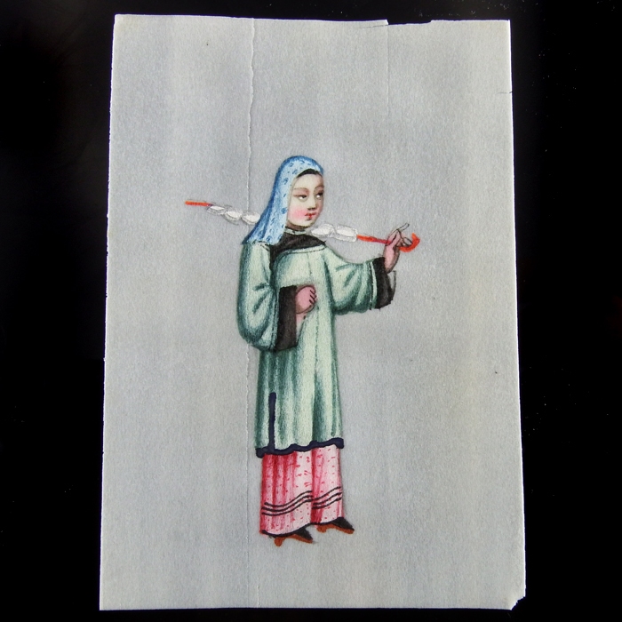 China, Collection of Ten Qing-Dynasty Gouache Paintings on Pith Paper