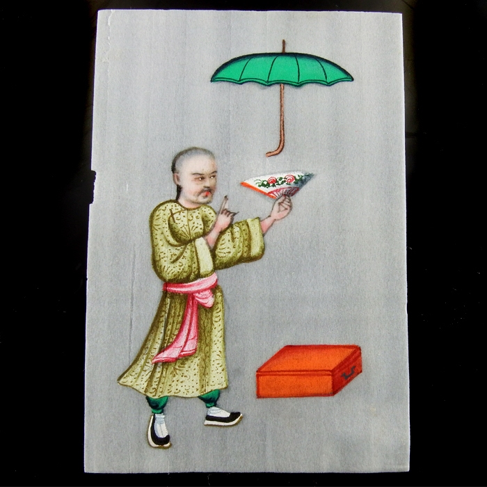 China, Collection of Ten Qing-Dynasty Gouache Paintings on Pith Paper