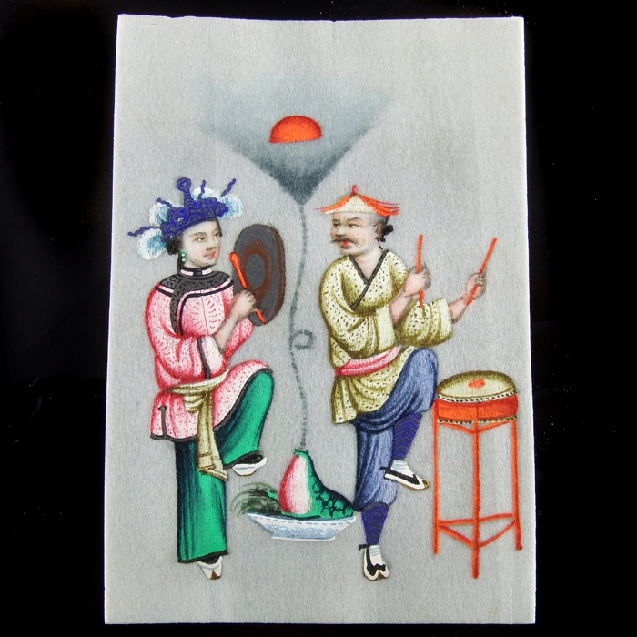 China, Collection of Ten Qing-Dynasty Gouache Paintings on Pith Paper