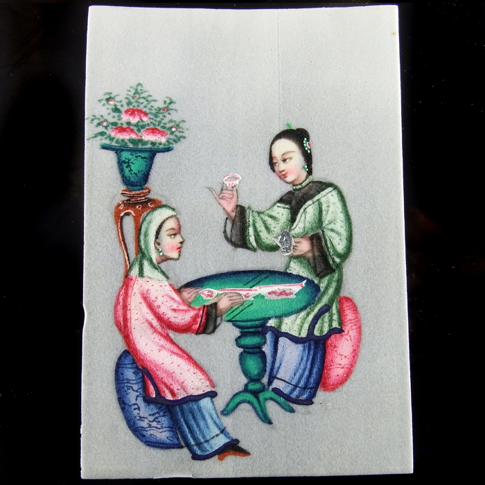China, Collection of Ten Qing-Dynasty Gouache Paintings on Pith Paper