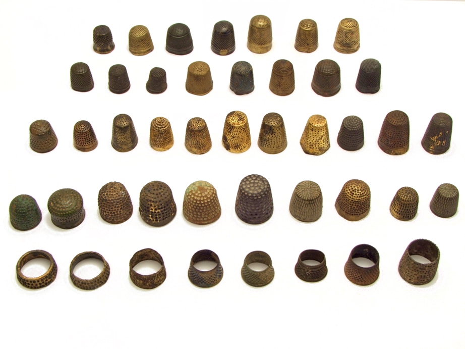 Collection of 45 thimbles, various types
