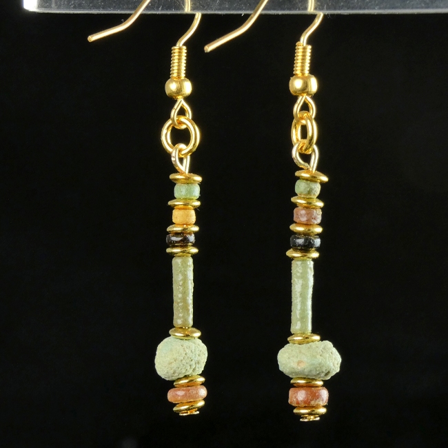 Earrings with Egyptian faience beads