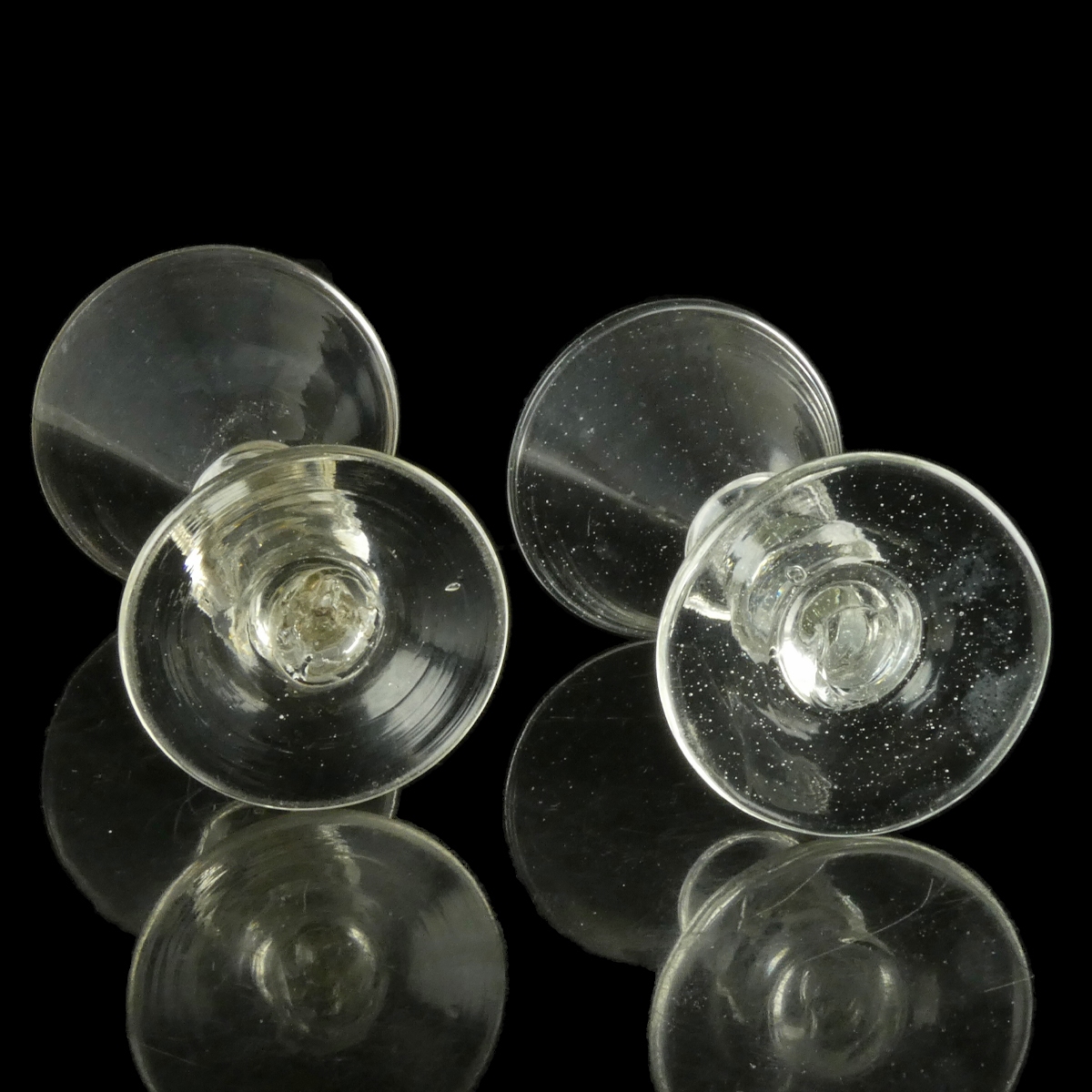 England, pair of small Georgian antique wine glasses