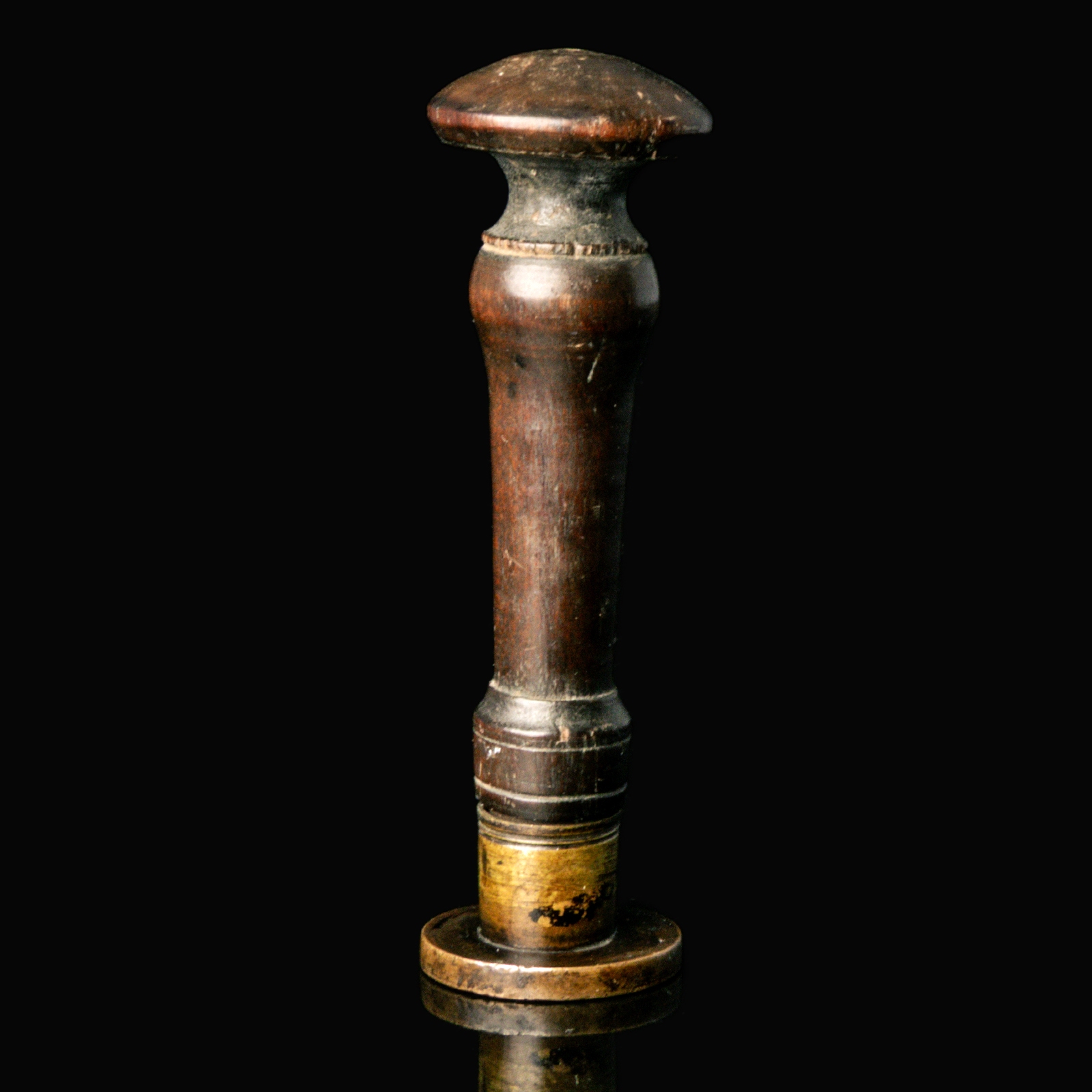 French Revolution, wooden and brass Municipal Seal Stamp of Couroux (France - Switzerland)