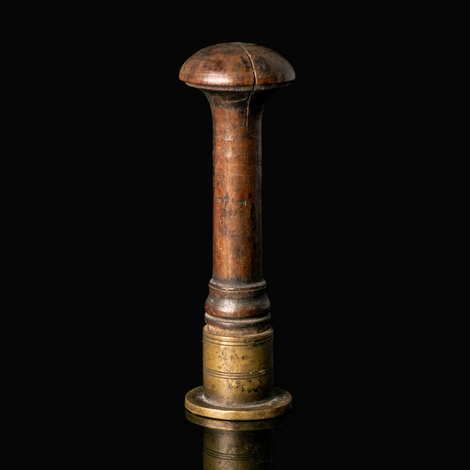 French Revolution, wooden and brass Municipal Seal Stamp of Montcevelier/Montsevelier (Switzerland)