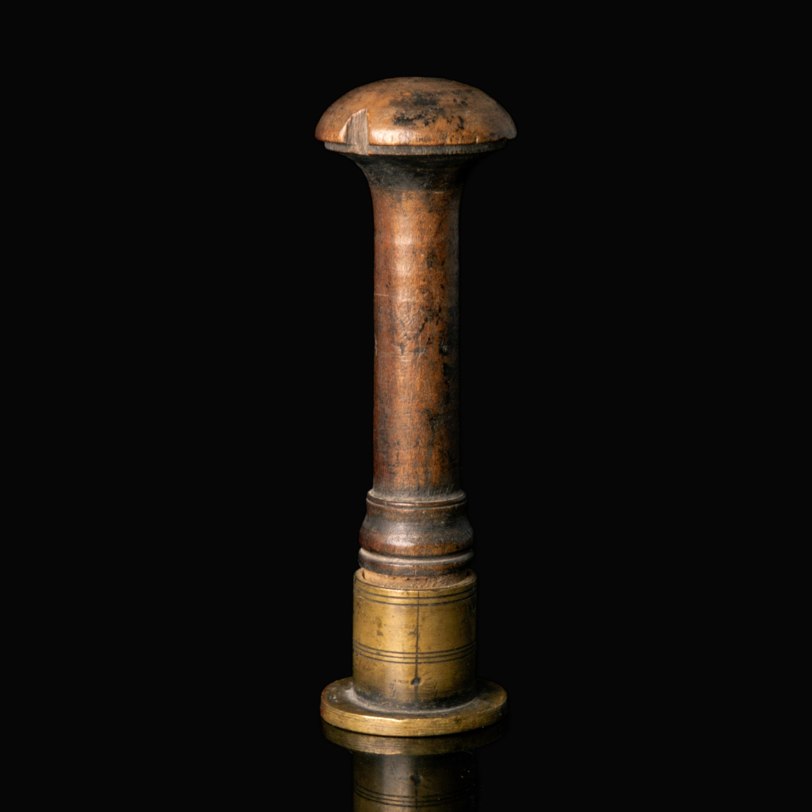 French Revolution, wooden and brass Municipal Seal Stamp of Montcevelier/Montsevelier (Switzerland)