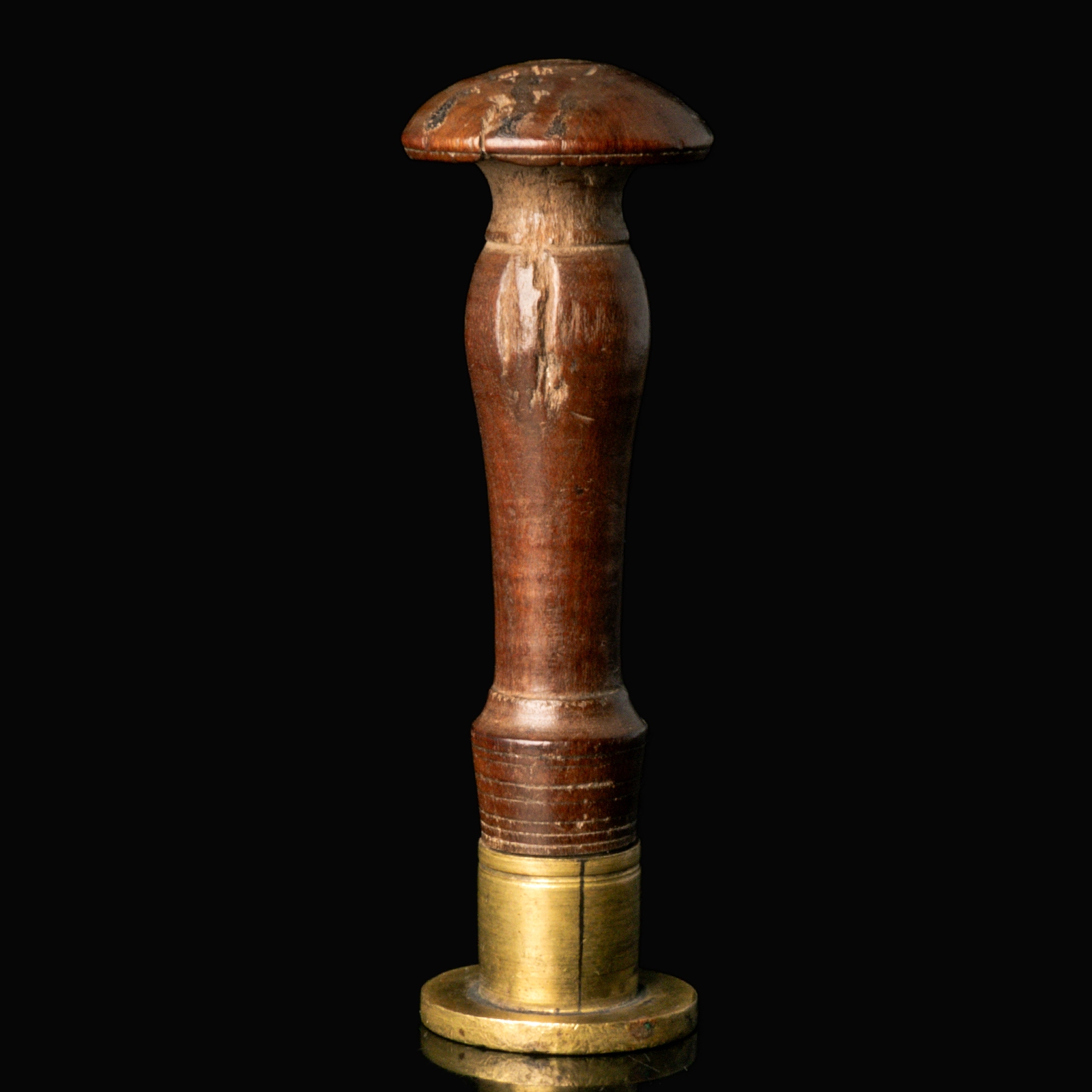 French Revolution, wooden and brass Seal Stamp of the District of Delémont (France - Switzerland)