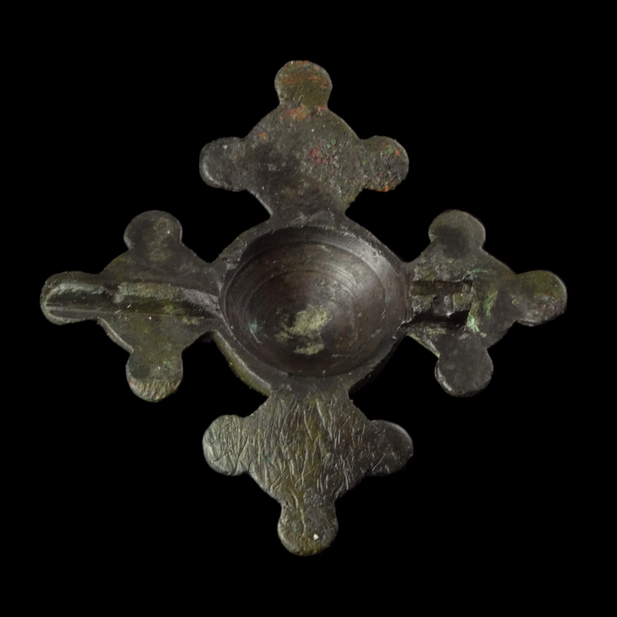 Gallo-Roman - early Germanic large enamelled bronze cruciform brooch