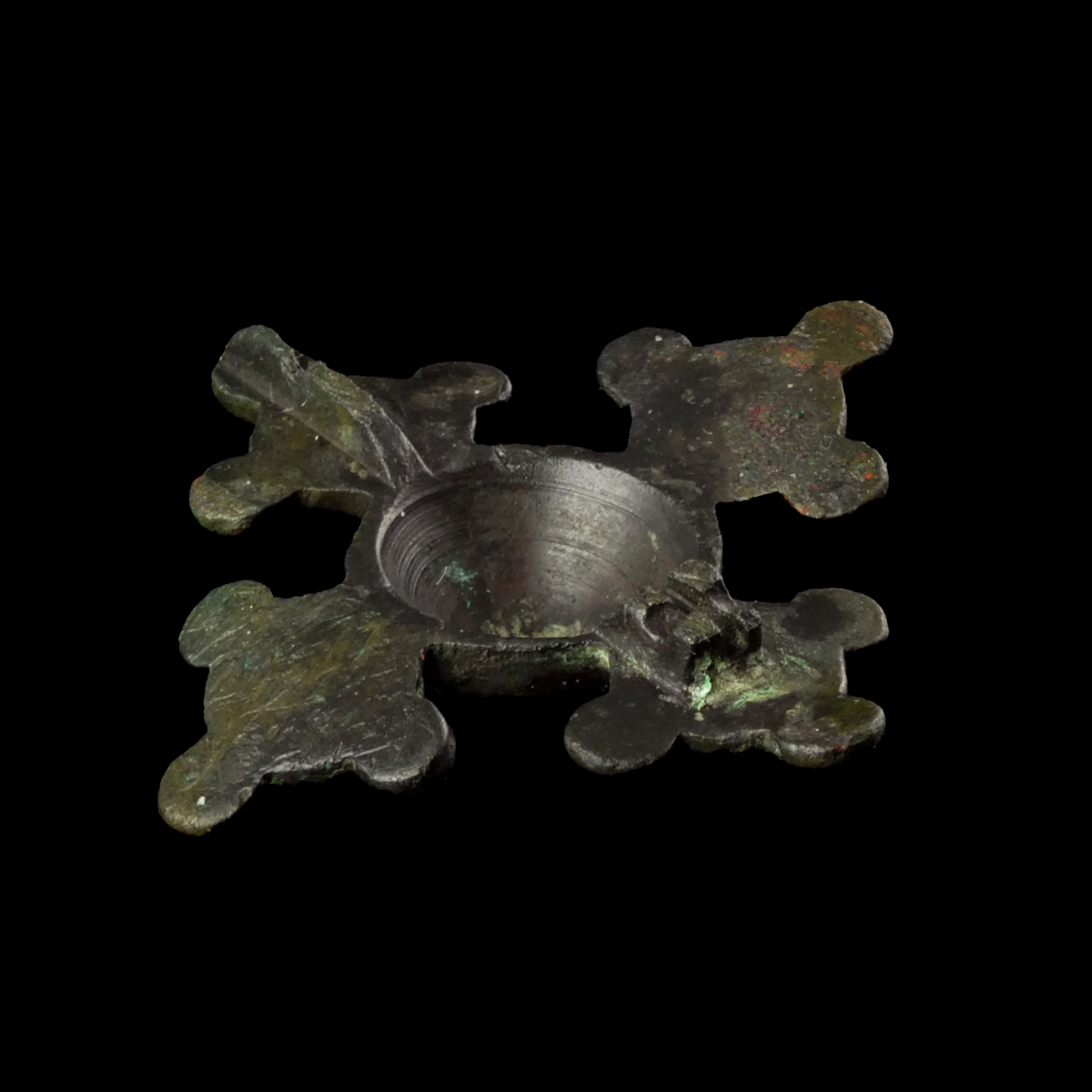 Gallo-Roman - early Germanic large enamelled bronze cruciform brooch