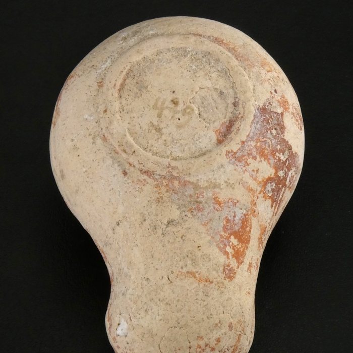 Holy Land, ancient Roman Beit-Nattif decorated oil lamp