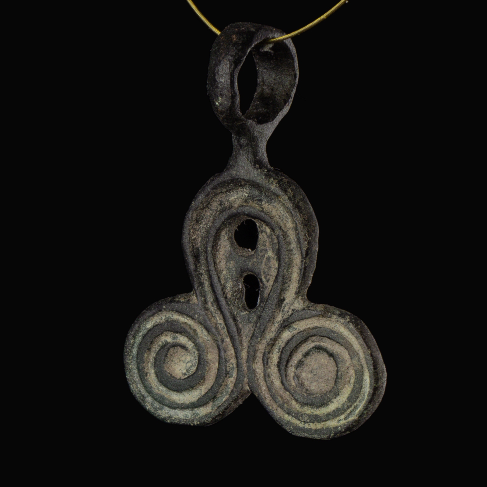 Iron Age, Celtic bronze spiral pendant