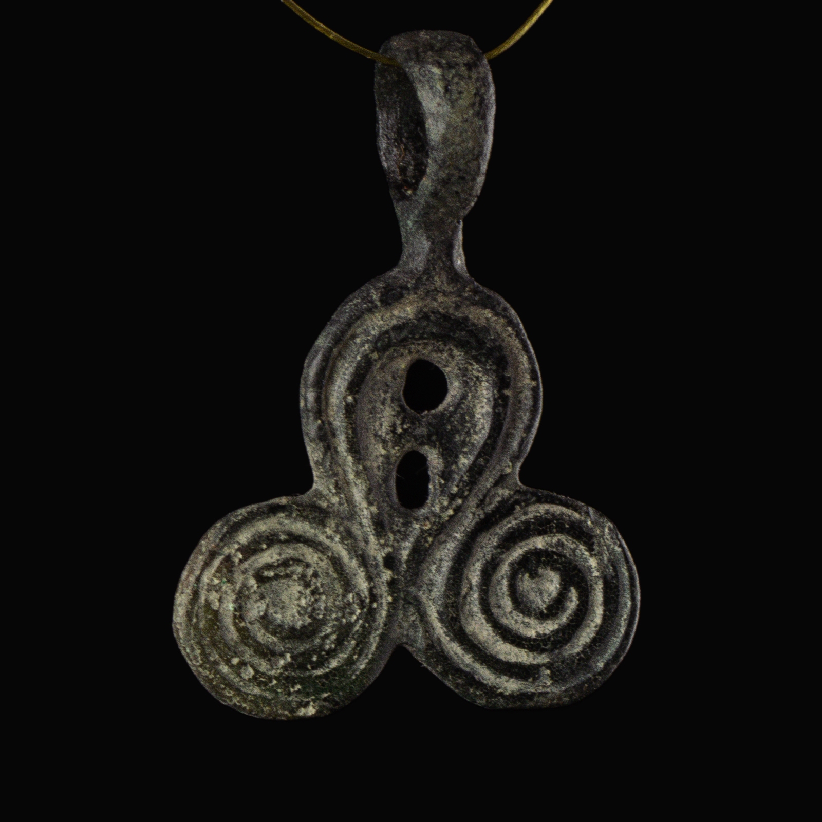 Iron Age, Celtic bronze spiral pendant