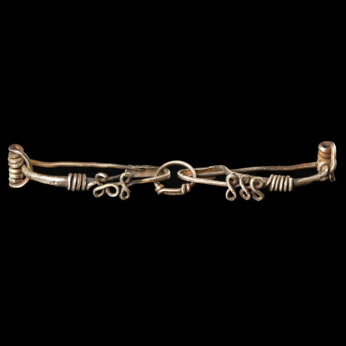 Iron Age, pair of silver Celtic La Tène connected fibulae