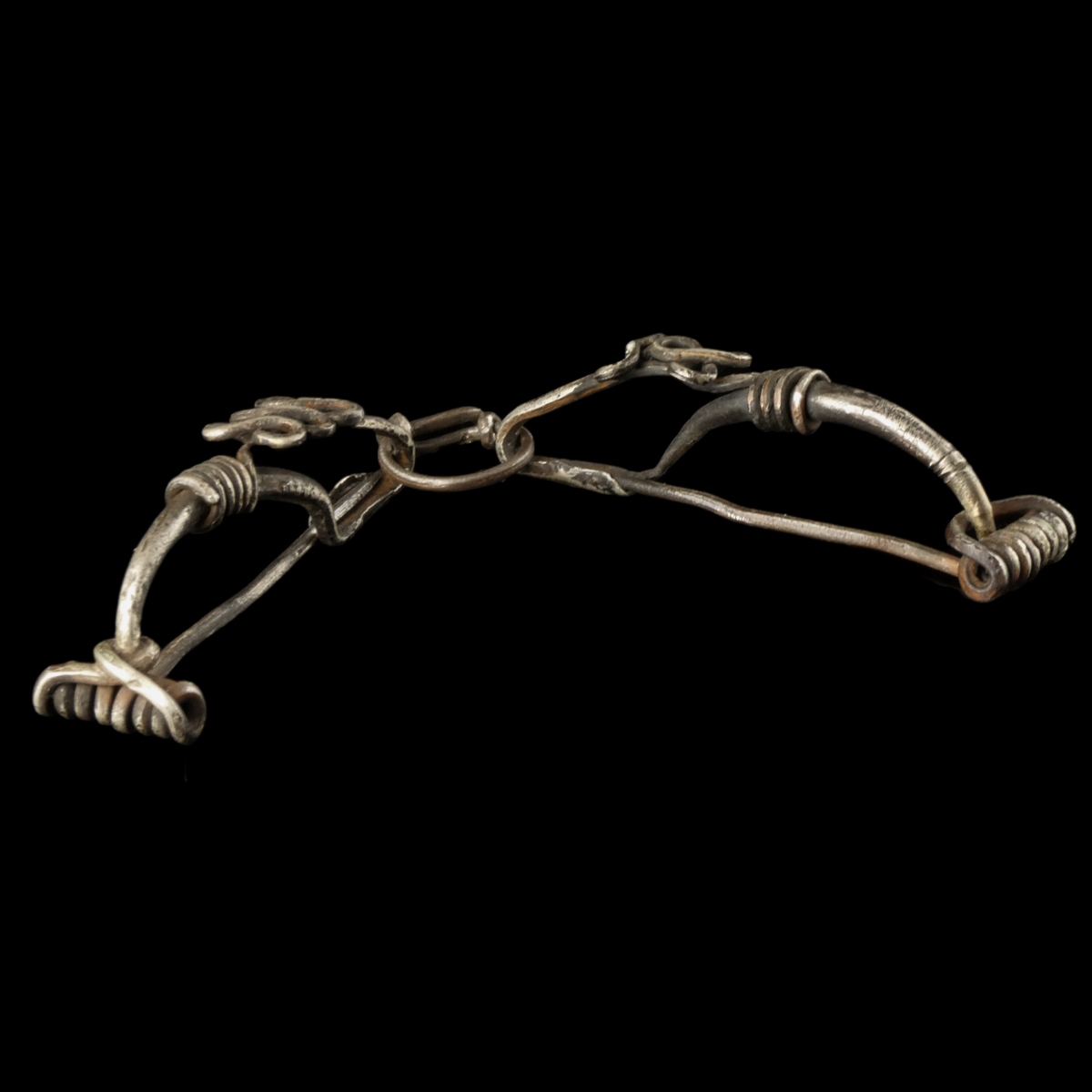 Iron Age, pair of silver Celtic La Tène connected fibulae