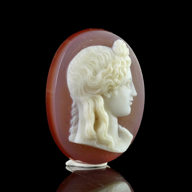 Italy, hand carved carnelian cameo, possibly Angelo or Nicolo Amastini