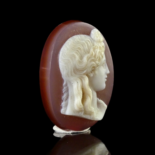 Italy, hand carved carnelian cameo, possibly Angelo or Nicolo Amastini