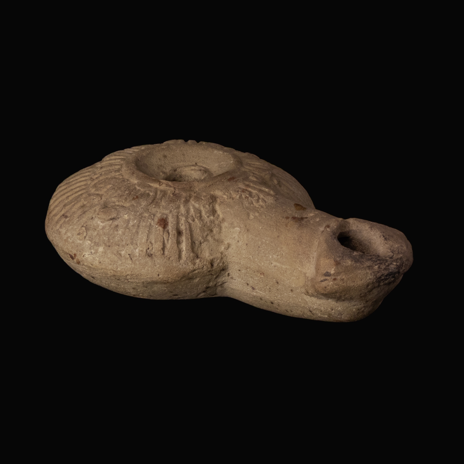 Late Ptolemaic Egyptian Terracotta Oil Lamp