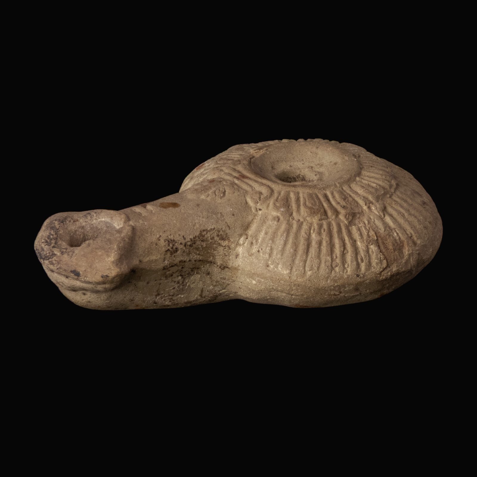 Late Ptolemaic Egyptian Terracotta Oil Lamp