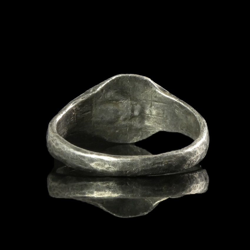 Late Roman - early Byzantine silver marriage ring, OMONOIA