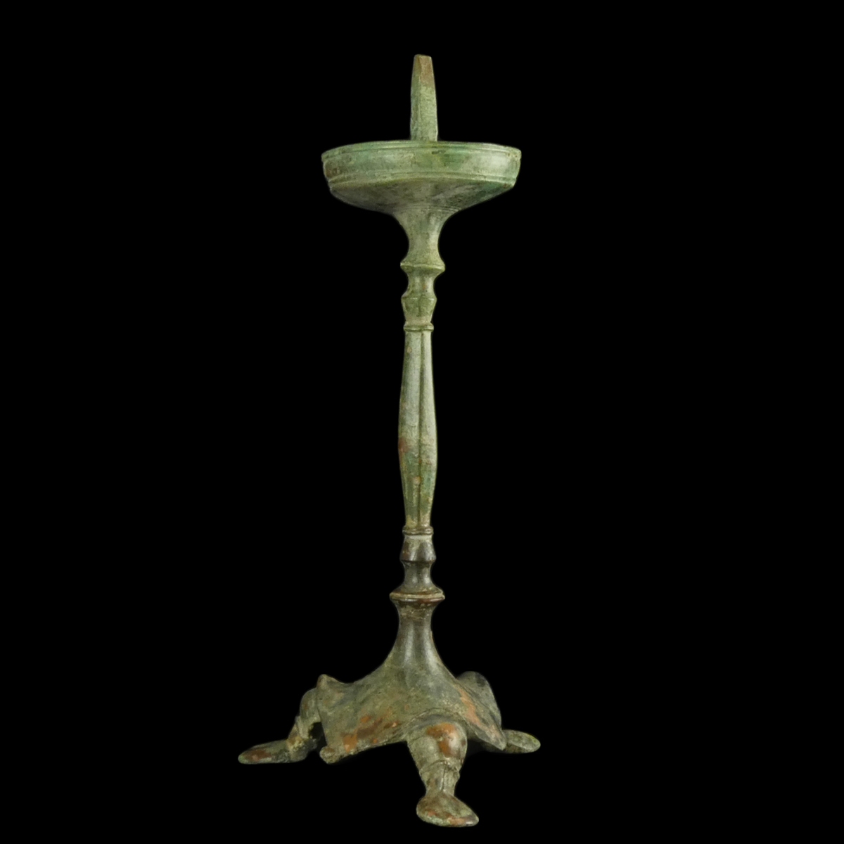 Late Roman-Early Byzantine Bronze Tripod Candlestick or Lampstand