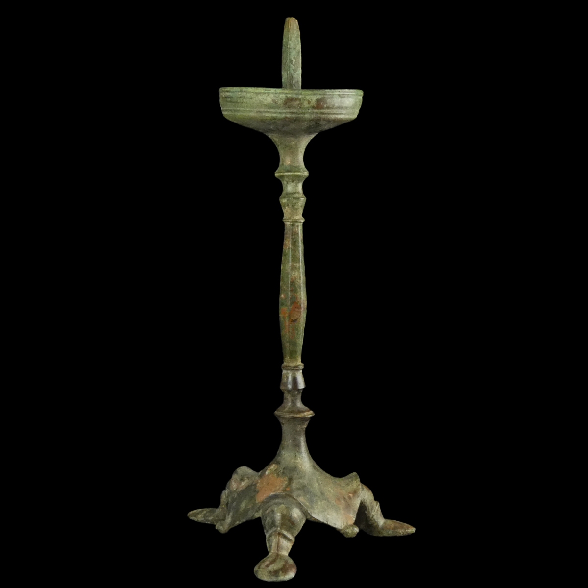 Late Roman-Early Byzantine Bronze Tripod Candlestick or Lampstand